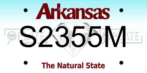 S2355M Arkansas License Plate