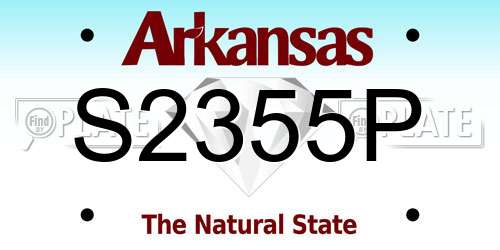 S2355P Arkansas License Plate