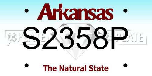 S2358P Arkansas License Plate