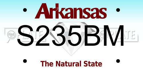 S235BM Arkansas License Plate