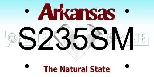 S235SM Arkansas License Plate