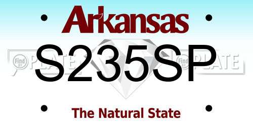 S235SP Arkansas License Plate