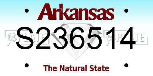 S236514 Arkansas License Plate