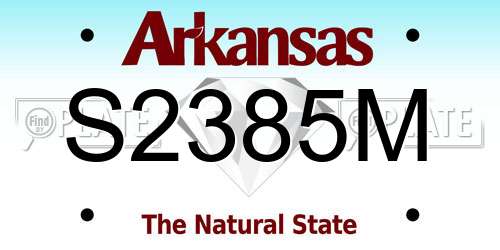 S2385M Arkansas License Plate