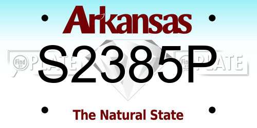 S2385P Arkansas License Plate