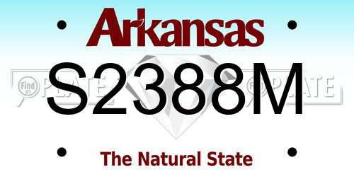 S2388M Arkansas License Plate