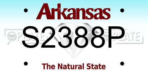 S2388P Arkansas License Plate