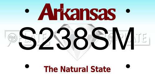 S238SM Arkansas License Plate