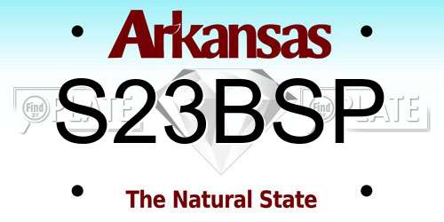 S23BSP Arkansas License Plate