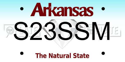 S23SSM Arkansas License Plate