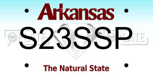 S23SSP Arkansas License Plate