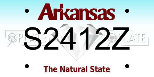 S2412Z Arkansas License Plate