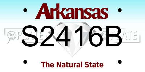 S2416B Arkansas License Plate