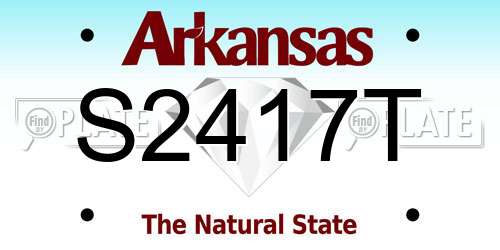 S2417T Arkansas License Plate