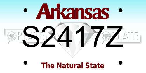 S2417Z Arkansas License Plate