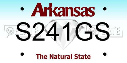 S241GS Arkansas License Plate