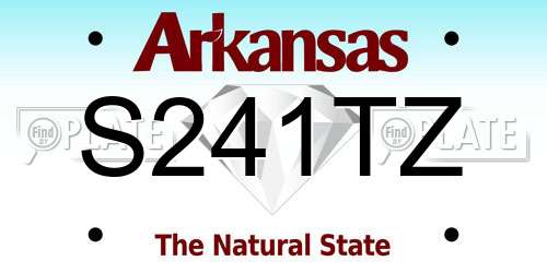 S241TZ Arkansas License Plate