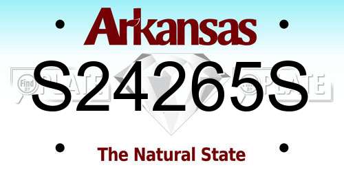 S24265S Arkansas License Plate