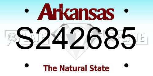 S242685 Arkansas License Plate