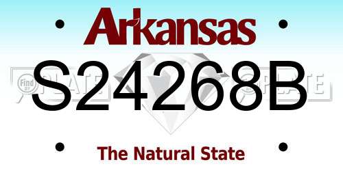 S24268B Arkansas License Plate