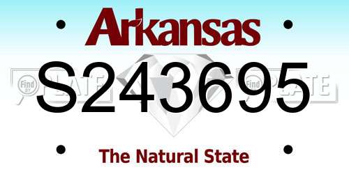 S243695 Arkansas License Plate