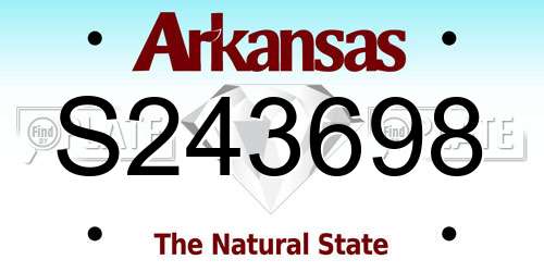 S243698 Arkansas License Plate