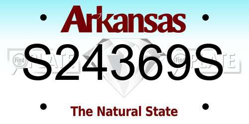 S24369S Arkansas License Plate