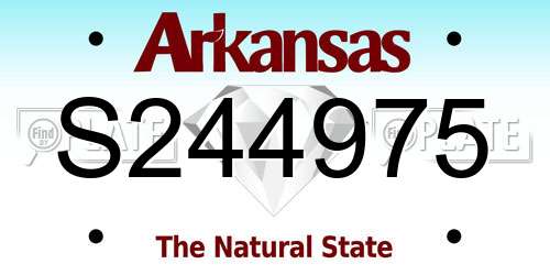 S244975 Arkansas License Plate