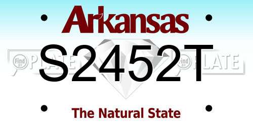 S2452T Arkansas License Plate