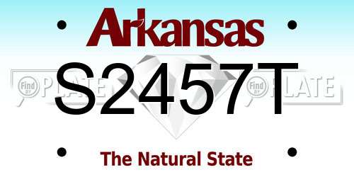 S2457T Arkansas License Plate