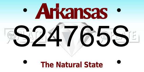 S24765S Arkansas License Plate