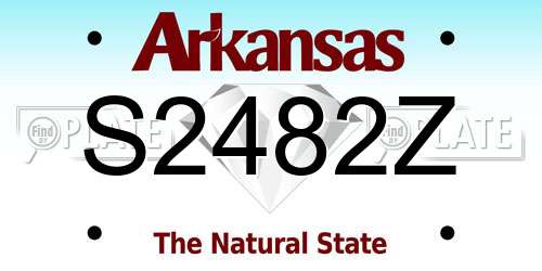 S2482Z Arkansas License Plate