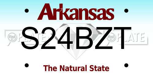 S24BZT Arkansas License Plate