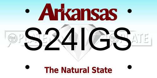 S24IGS Arkansas License Plate