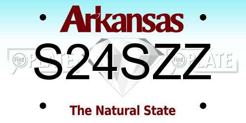 S24SZZ Arkansas License Plate