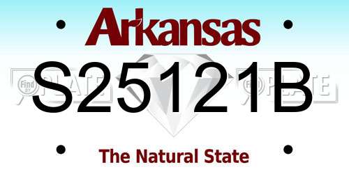 S25121B Arkansas License Plate