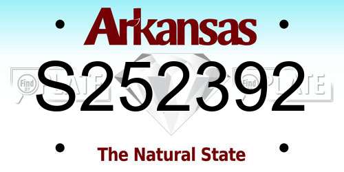 S252392 Arkansas License Plate
