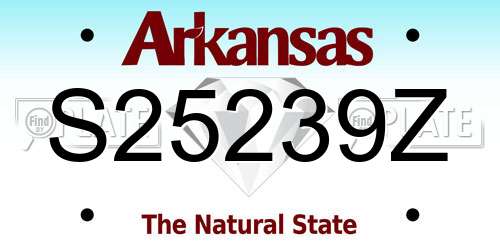 S25239Z Arkansas License Plate
