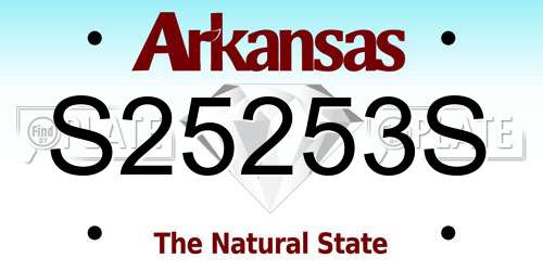 S25253S Arkansas License Plate