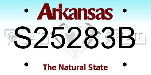 S25283B Arkansas License Plate