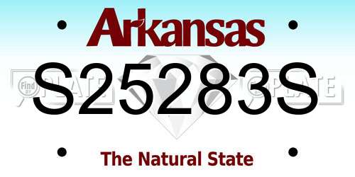 S25283S Arkansas License Plate
