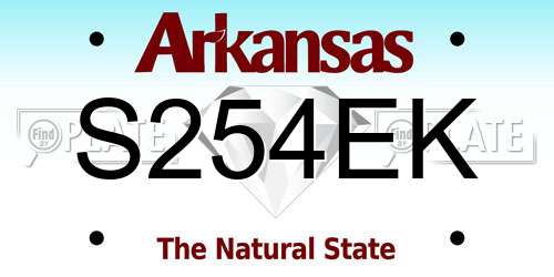 S254EK Arkansas License Plate