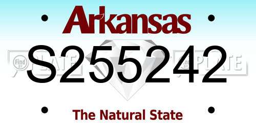 S255242 Arkansas License Plate