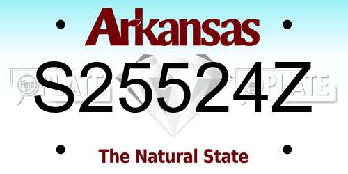 S25524Z Arkansas License Plate