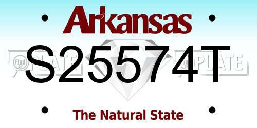 S25574T Arkansas License Plate