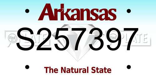 S257397 Arkansas License Plate