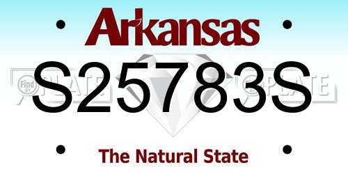 S25783S Arkansas License Plate