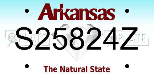 S25824Z Arkansas License Plate