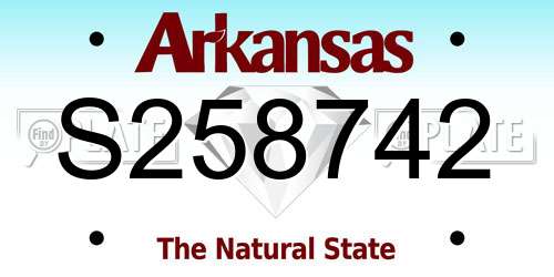 S258742 Arkansas License Plate