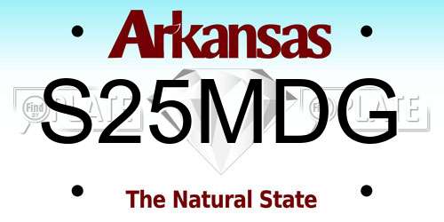 S25MDG Arkansas License Plate
